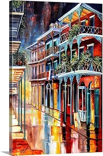 CANVAS ON DEMAND Sparkling French Quarter Canvas Wall Art Print by Diane Millsap, Contemporary, Home Decor, Street Scene, Nature Artwork, 12" x18in