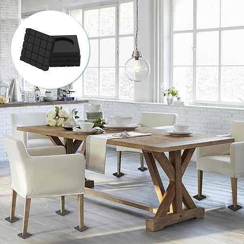 Miniatura 7 de DEWEL Almohadillas antivibración, pedestales para lavadora y secadora, paquete de 4 alfombrillas cuadradas antivibraciones para lavadora que detiene