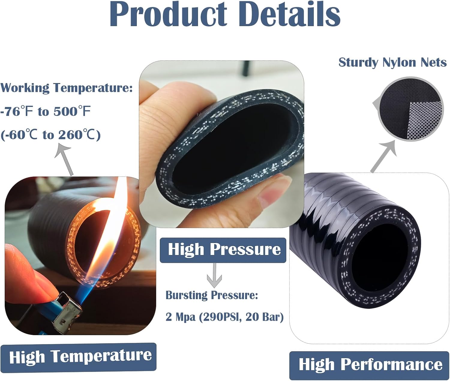 ATV Silicone Radiator Coolant Hose Kit Pipe 3-Layer Reinforced Leak-Proof Design- Heavy-Duty Enhanced Cooling for Yamaha YFZ 450 (2004-2008), 2PCS Set, 11 Custom Colors (Gloss Black)