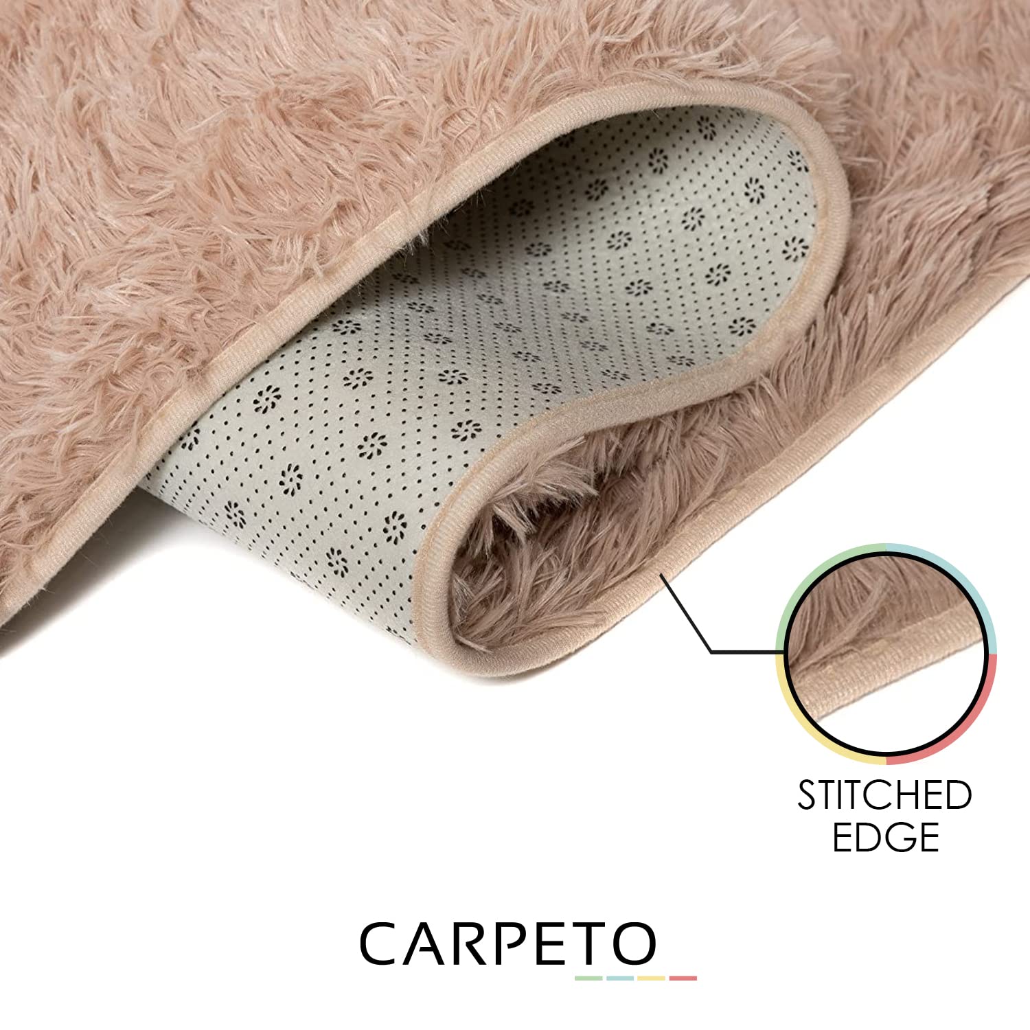 Carpeto Rugs Tappeto Salotto Moderno Peloso - Tappeto Camera da Letto Morbido - Tappeti Moderni Soggiorno Pelo Lunga - Tappeto Cameretta Grande - Beige Chiaro - 140 x 200 cm