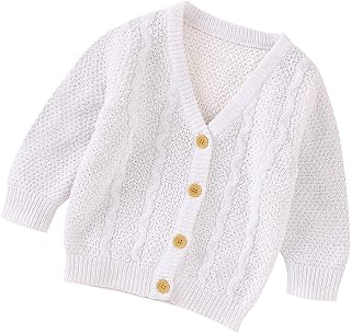 Girl 's Solid Color Knitted Cardigan Long Sleeve V-Neck Single Breasted Warm Coat Lovely Baby Clothes for Spring and Autumn