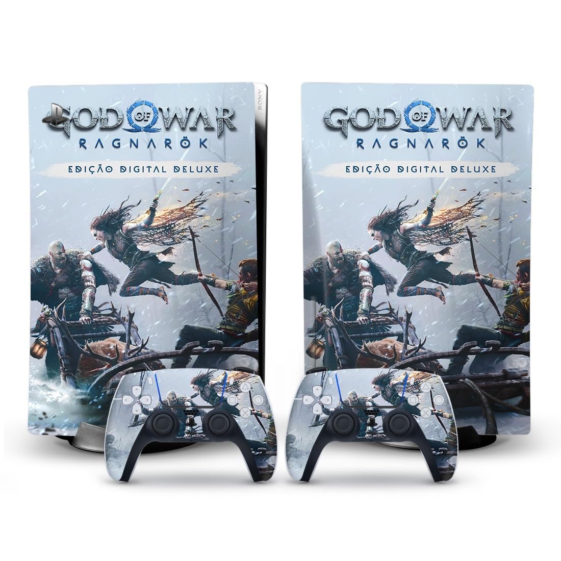Khushi Decor God War Regna Rock Pic UV 3m Vinyl Sticker Decals for 5 Disk Version Console & Two Dual Sense 5 Sticker Skins Ps5 Skin Console & 2 Controller Design-image-8