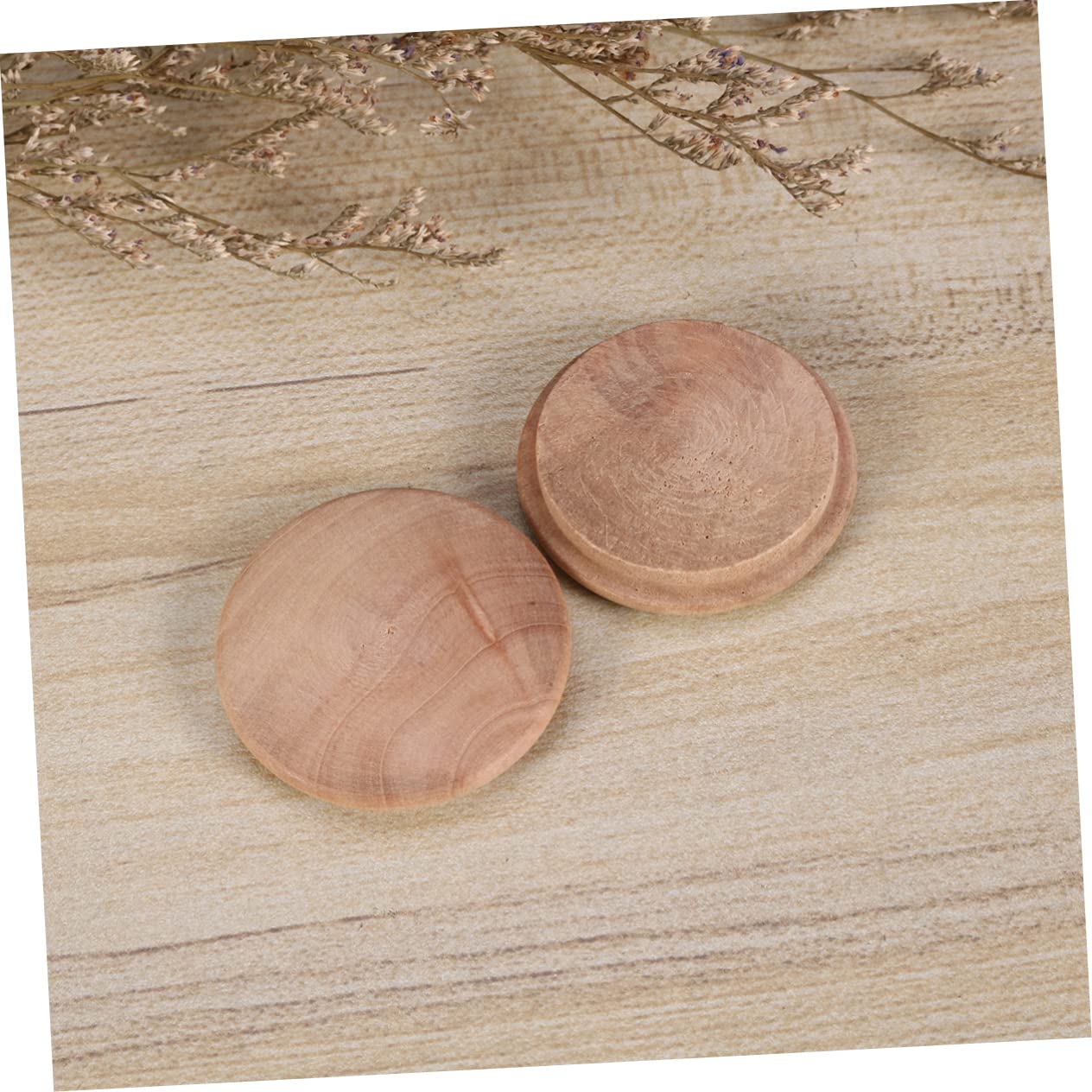 Tofficu 80pcs Button Wood Plug Stair Screw Hole Plugs for Furniture Cover Interior Staircase Accessories