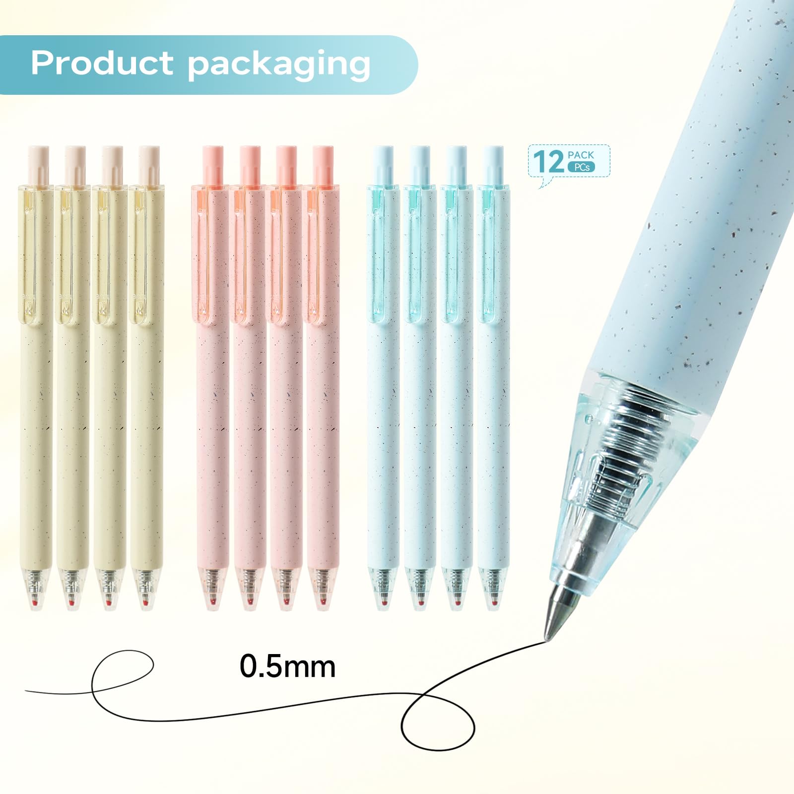 12 penne gel verdi/25 pezzi, asciugatura rapida, punta da 0,7 mm, non cancellabili, grande capacà sostuibile con clip in metallo, cancelleria per studenti  21