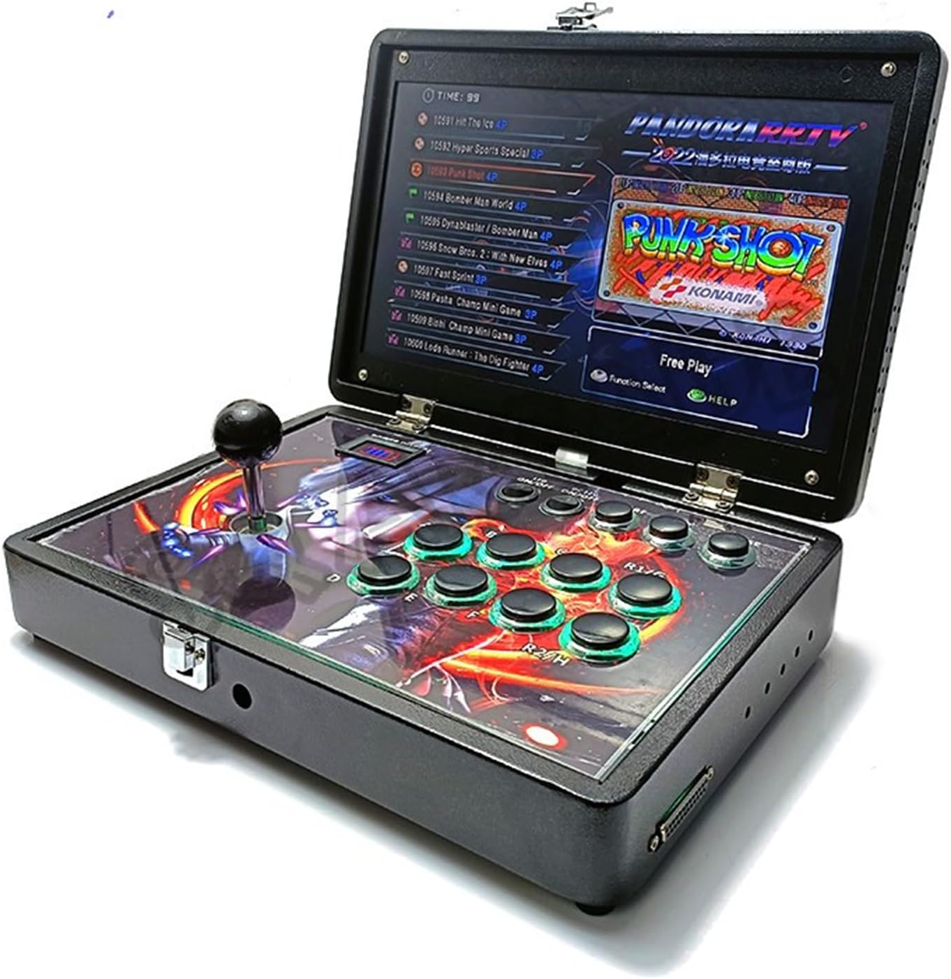 Folding Portable Pandora Box 30S 10000 Games Retro Arcade System 14 "720P HD Screen Mini Arcade with WiFi Full Metal Plug and Play Video Game Console (128GB 10000+ Games)