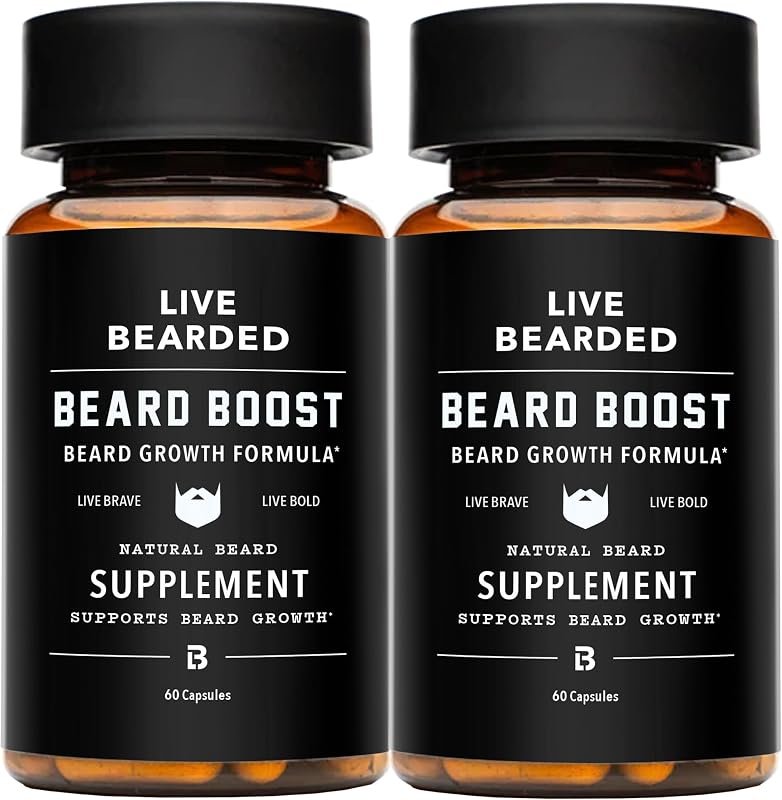 Live Bearded Beard Boost, cápsulas com biotina e ingredientes selecionados, 120 unidades