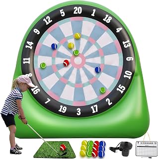 Inflatable Golf Targets for Backyard Outdoor Baseball Games Giant Soccer Dart Board Big for Kids Adults Family with 12 Kick Balls, Scoreboard & Air Pump