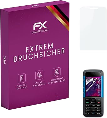 atFoliX Plastic Glass Protective Film compatible with Nokia 5310 XpressMusic, 9H Hybrid-Glass FX Screen Protector