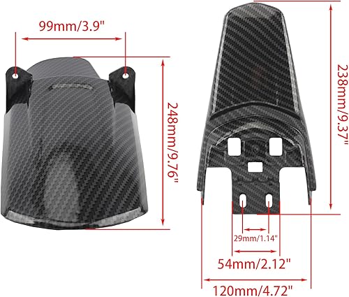 Miniatura 48 de Guardabarros trasero Sur Ron, imitación fibra de carbono Dirt Bike trasero Fender Protectorfor Sur-Ron Light Bee Guardabarros trasero,Guardabarros