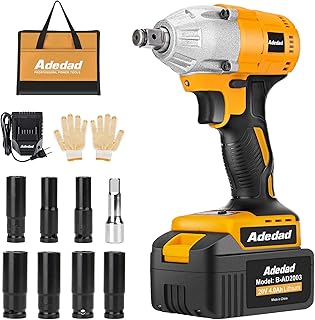 Sponsored Ad - Adedad Cordless Impact Wrench 1/2 inch with 4.0Ah Battery, Brushless Impact Gun with Battery and Charger, 2...