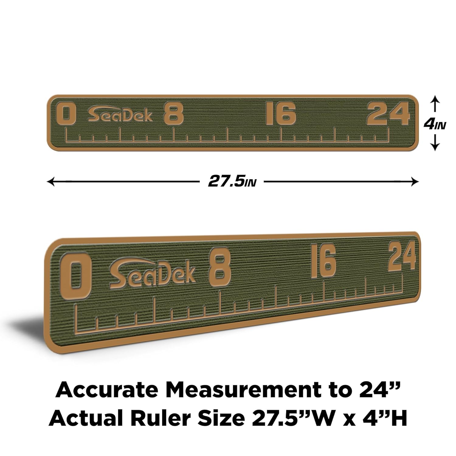 USATuff SeaDek EVA Foam Fish Measuring Ruler for Boat, Fishing, Kayak | Adhesive Backing Peel & Stick - 24" OliveGreen-Mocha