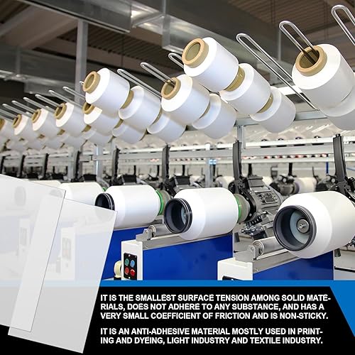 Miniatura 6 de Sasylvia 2 piezas de lámina virgen de PTFE blanco de plástico de 12 x 6 pulgadas, tablero de fluoropolímero formable PTFE hoja de PTFE de 1/16