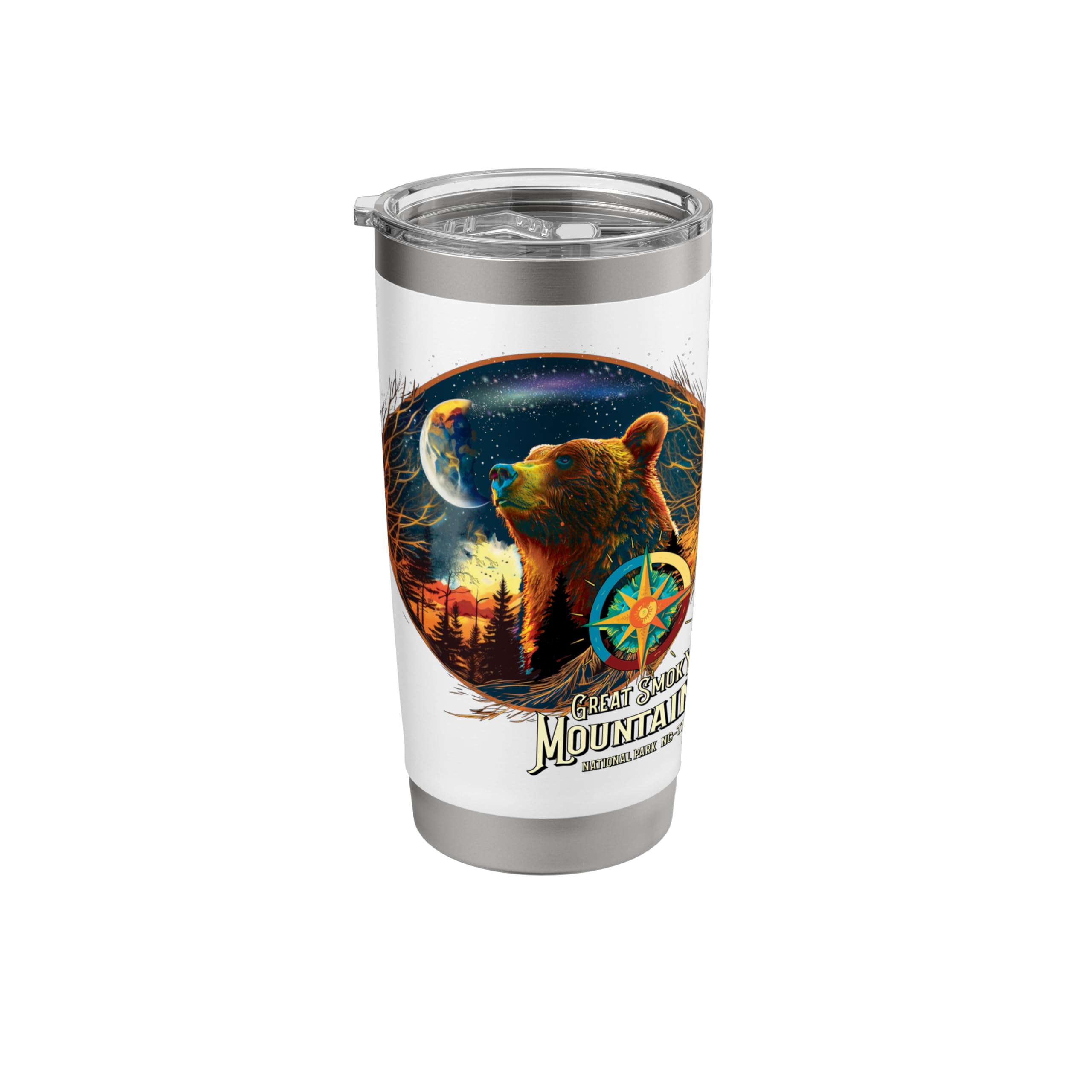 Great Smoky Mountains National Park Cosmic Dark Sky Bear Stainless Steel Insulated Tumbler