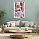 YOURJERSEY MBAPPE-Football Fan Flag for Wall | Mbappe-Fan Player Art Banner for Bedroom, Gaming Room & Sports Wall Decor | Stadium Cheering and Match Day Football Flag | 34 x 22 Inch gallery image