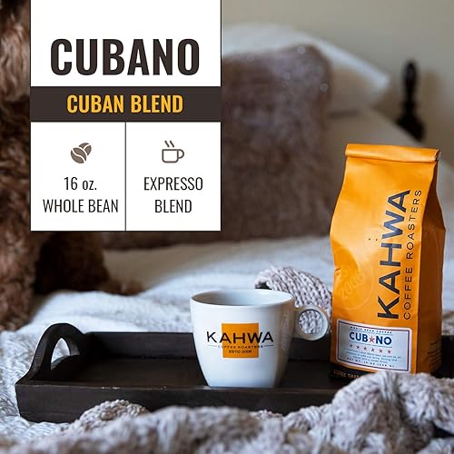 Miniatura 3 de Kahwa Cuban - Granos de café cubanos mezcla de café tostado oscuro café de grano entero bolsa de 1 lb