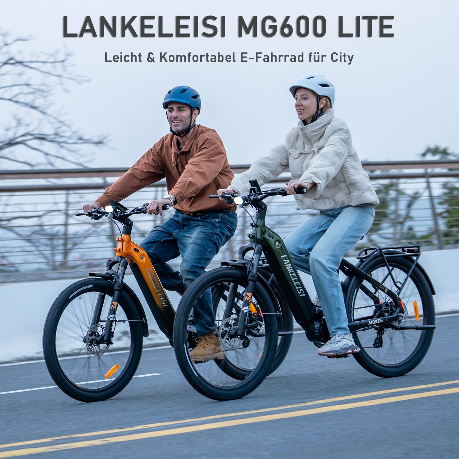 LANKELEISI MG600 Lite E-Bike Damen 27,5 Zoll Tiefeinsteiger Elektrofahrräder mit 36V 20Ah Akku, 150KM Reichweite, 8-Gang E-Fahrrad Herren für Urban, Trail & Straße