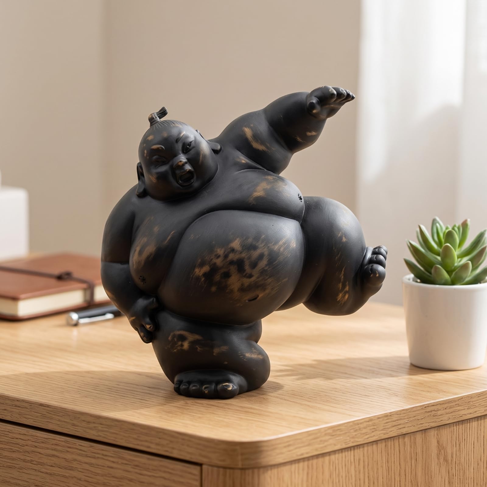 Escultura de Resina Figura de Japonés Estatua Decorativa Ornamento de Mesa Silueta Pulida Hecha en Resina Adecuada para Escritorio Estantería Consola, Style to 1