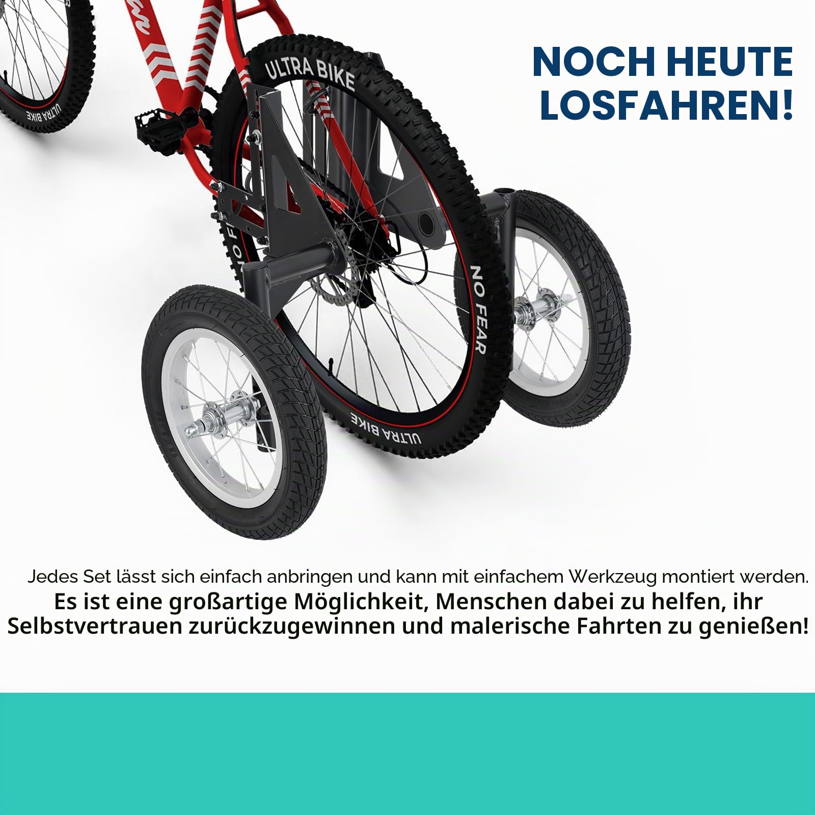Moshay Stützräder aus Aluminiumlegierung, verstellbar, für Erwachsene, Stabilisatoren, passend für 61 bis 73,7 cm (24–29 Zoll)