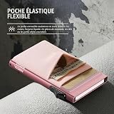 YESIIW Portefeuille minimaliste fin en aluminium style pop-up pour homme avec blocage RFID, pour billets, cartes de crédit et de visite, avec poche pour pièces de monnaie - 6