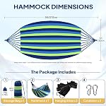 Anyoo Garden Cotton Hammock Comfortable Fabric Hammock with Tree Straps for Hanging Durable Hammock Up to 450lbs Portable Hammock with Travel Bag,Perfect for Camping Outdoor/Indoor Patio Backyard