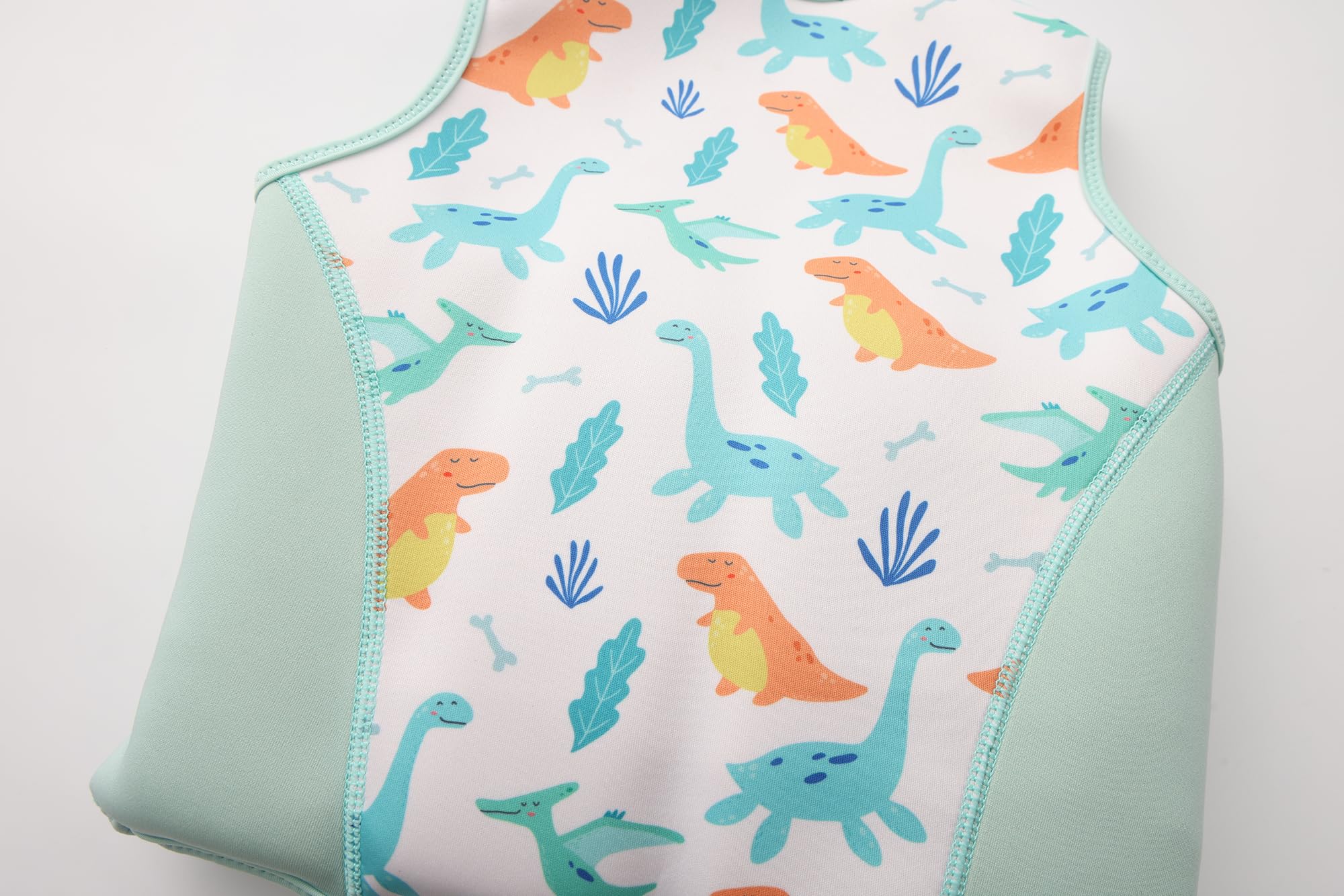 Gilet de Natation Aide à la flottabilité pour Enfants Fille garçon 3 à 6 Ans, UPF 50+, 40kg Maximum, Motif Dinosaure étoile de mer Coquille, Fermeture Éclair Sécurisée Ceinture Ajustable