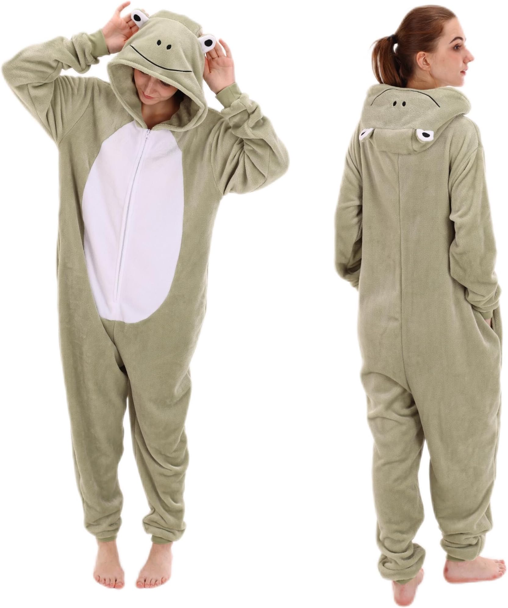 COSUSKET Snug Fit Unisex Adult Onesie Pajamas, Flannel Cosplay Animal One Piece Halloween Costume Sleepwear Homewear