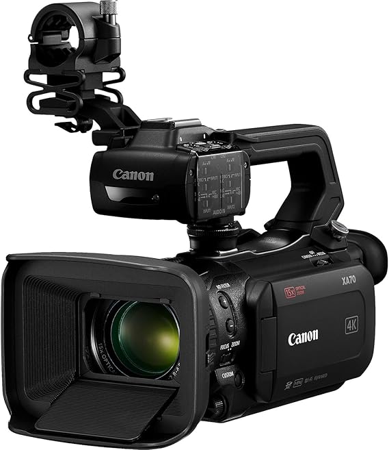 Canon XA70 UHD 4K30 Professional Pro Camcorder 1 4K UHD CMOS Sensor, Dual-Pixel CMOS AF, 15x Optical Zoom, 600x Digital Zoom, USB Live Streaming, XLR inputs Bundle with 64GB Memory Card + More