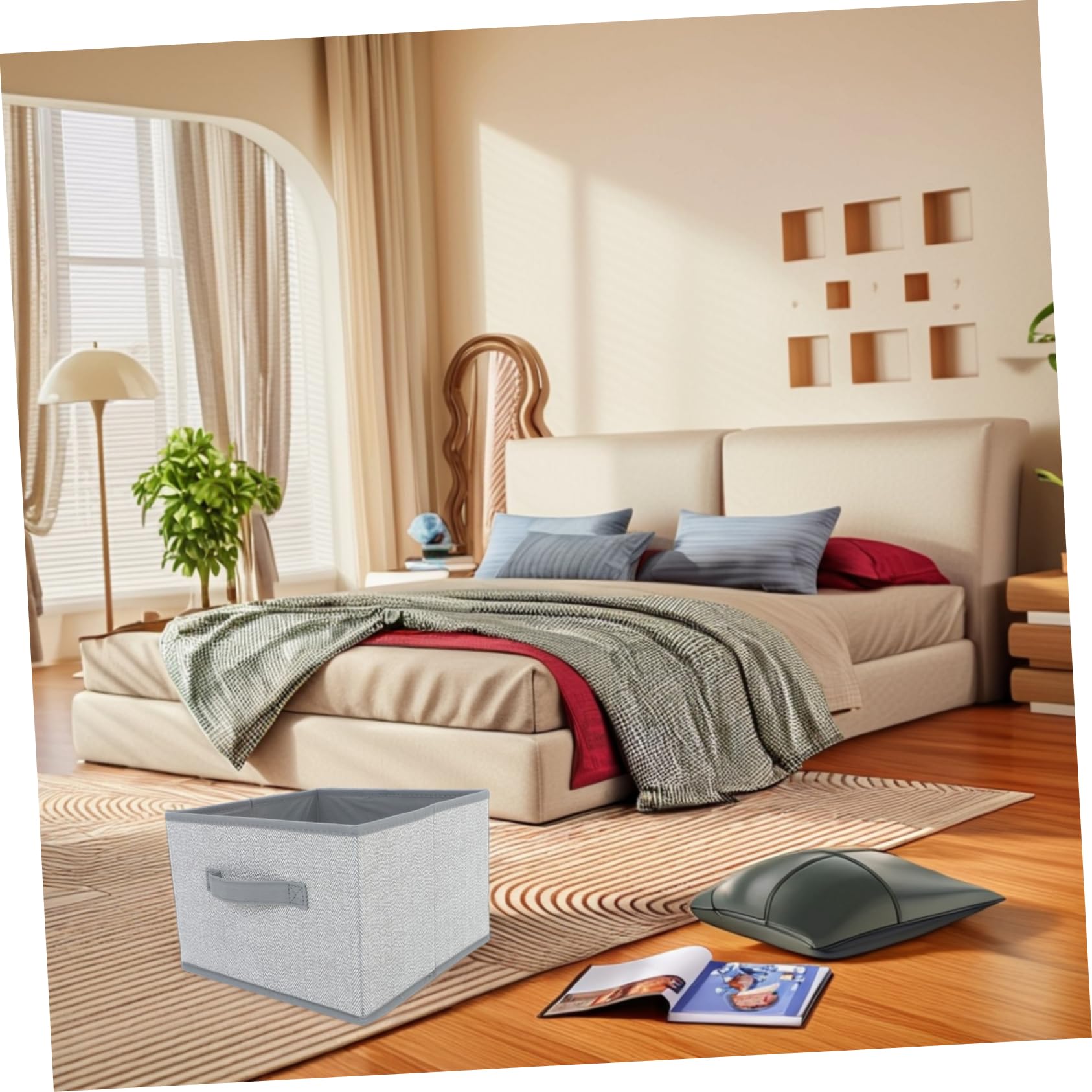 Zerodeko 2pezzi Contenitore per Vestiti in Tessuto Non Tessuto e Cartone Organizer Cubo per Armadio Scatola Portaoggetti per Riporre Capi di Abbigliamento e Mantenere Guardaroba Ordinato