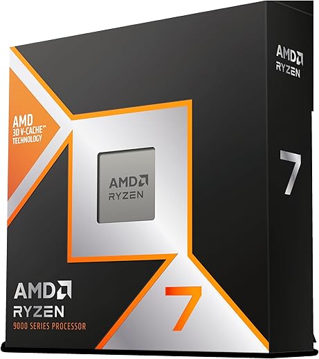 AMD Ryzen 7 9800X 3D Desktop Processor with Integrated Radeon Graphic, 8 cores 16 Threads, 96MB Cache, Base clock 4.7 GHz Up to 5.2 GHz AM5 Socket…