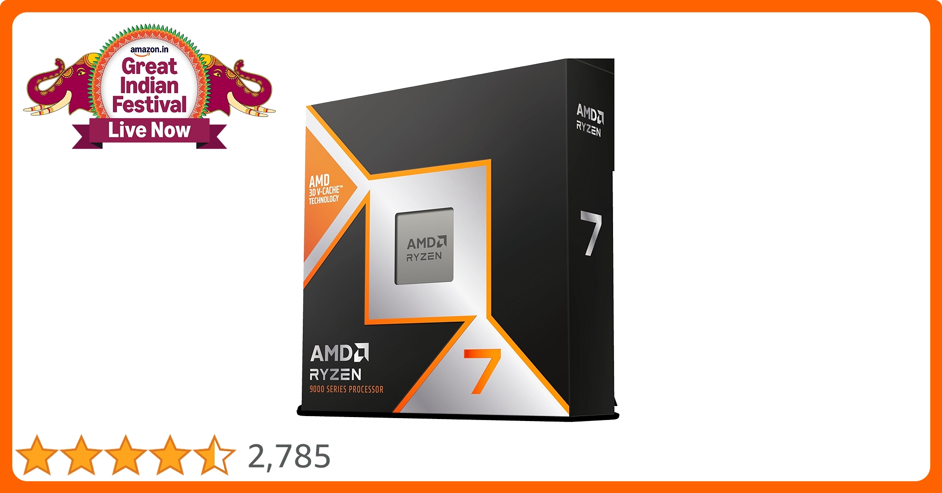 Amazon.in: Buy AMD Ryzen 7 9800X 3D Desktop Processor with