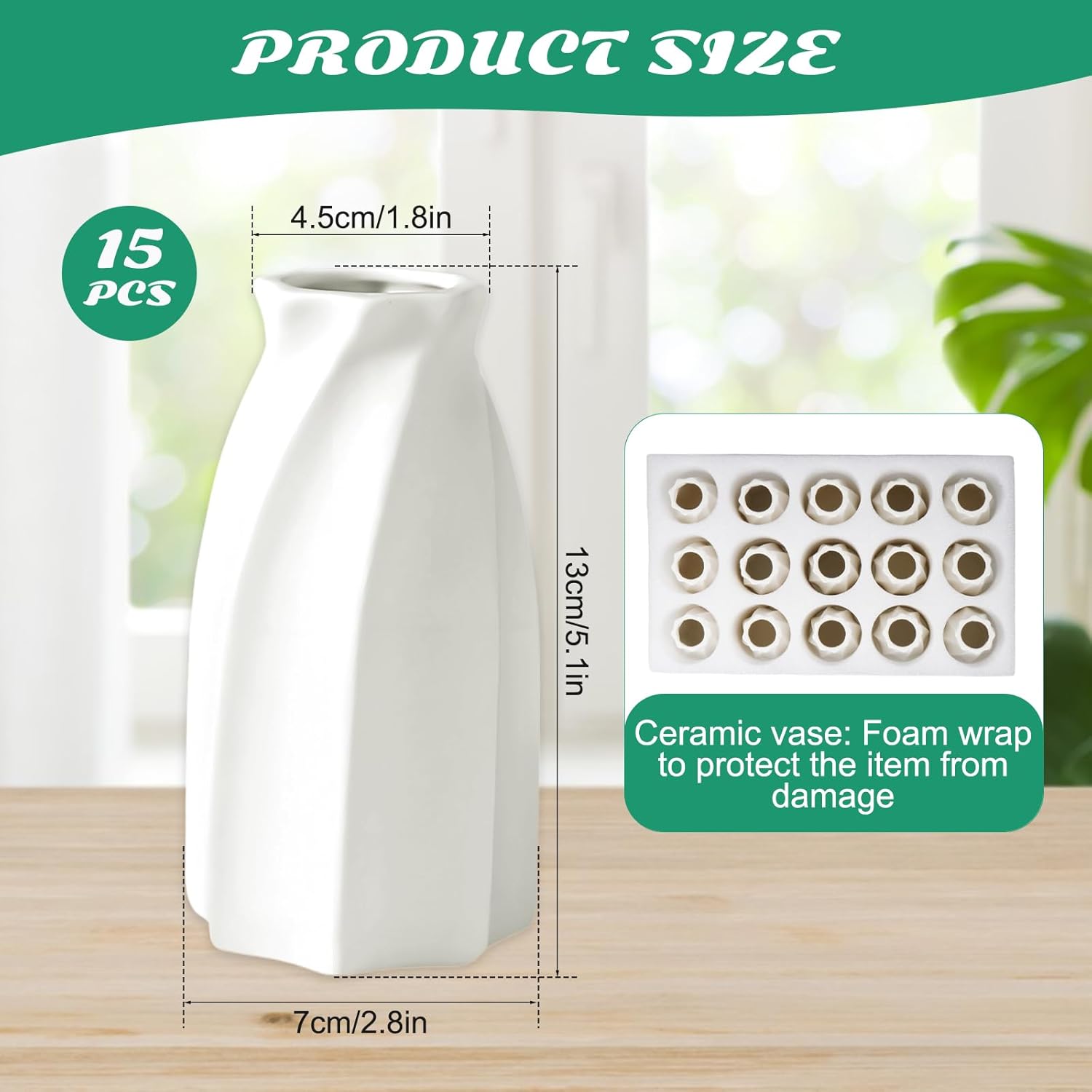 15pcs White Ceramic Bud Vases Bulk, 3.8 Inch Boho Small Vases in Bulk for Flowers, Mini Vases for Centerpieces for Dry Flowers, Pampas Garss for Home Wedding Party Table Decor