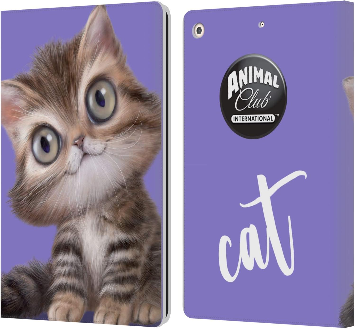 Head Case Designs Officially Licensed Animal Club International Persian Cat Faces Leather Wallet Case Compatible with Apple iPad 10.2 2019/2020/2021