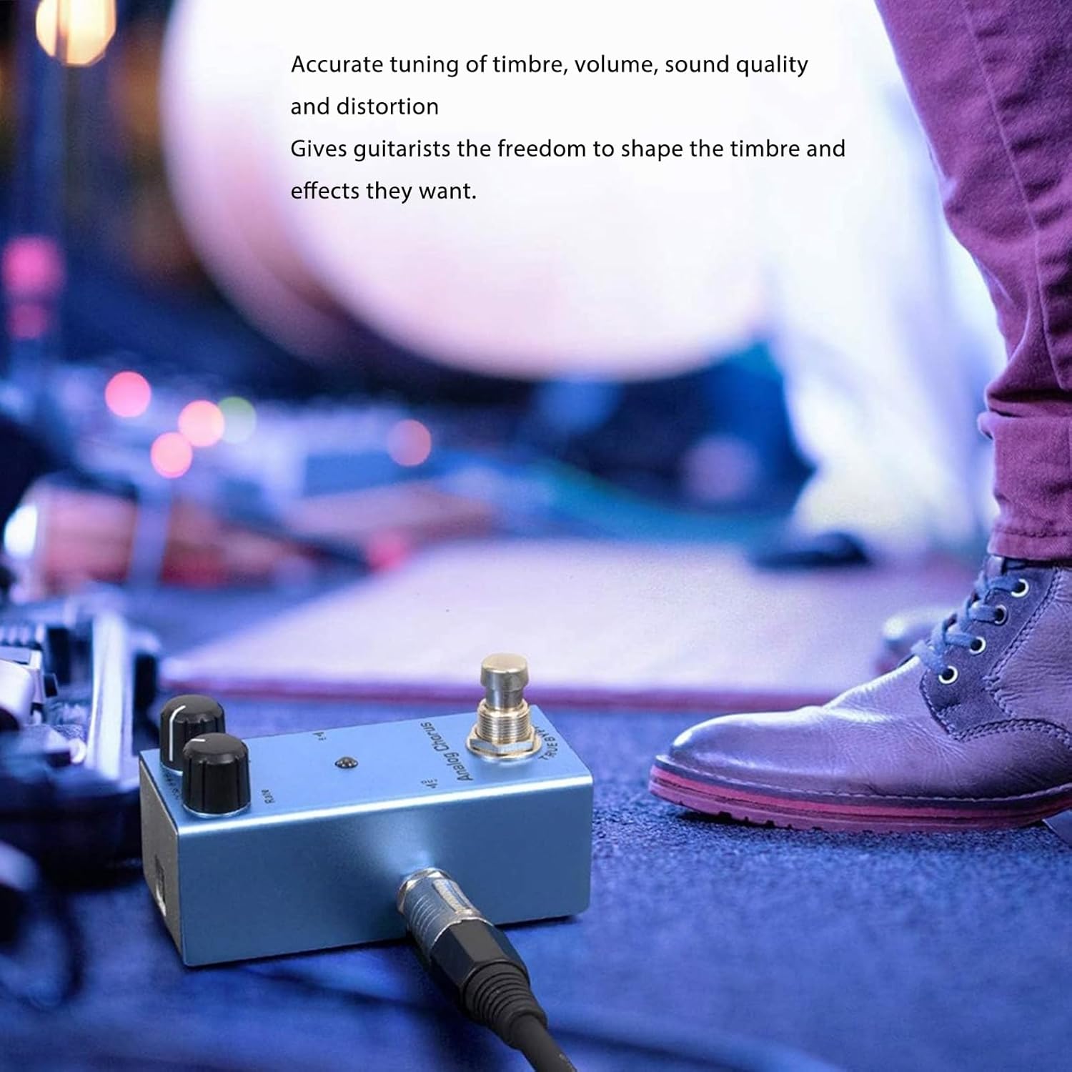 Lightweight and Portable Electric Guitar Effect Pedal, Accurate Adjustment of Tone, Sound Quality and Distortion Level Unique for Various Electric Guitars Aluminum Alloy Material