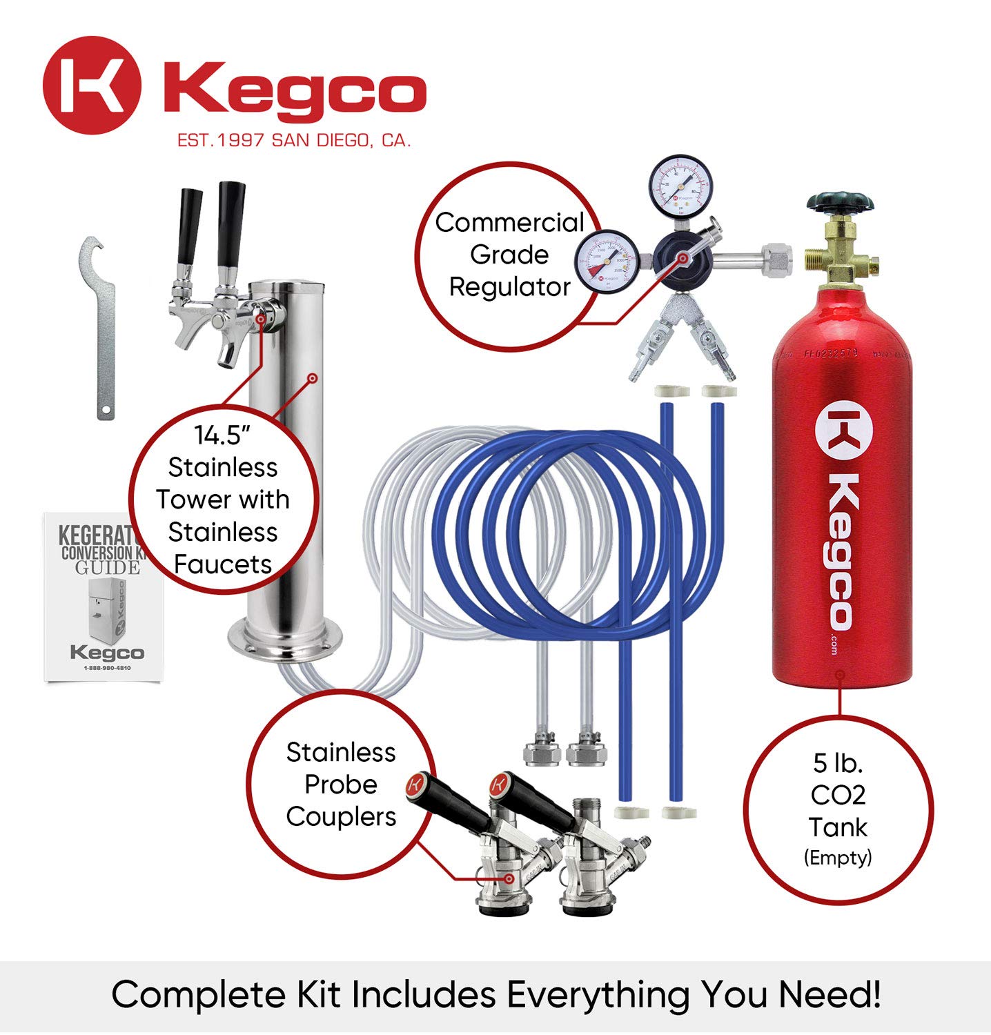 Kegco Z163S-2TT Dual Tap Stainless Kegerator with All Stainless Contact on Fridge.com