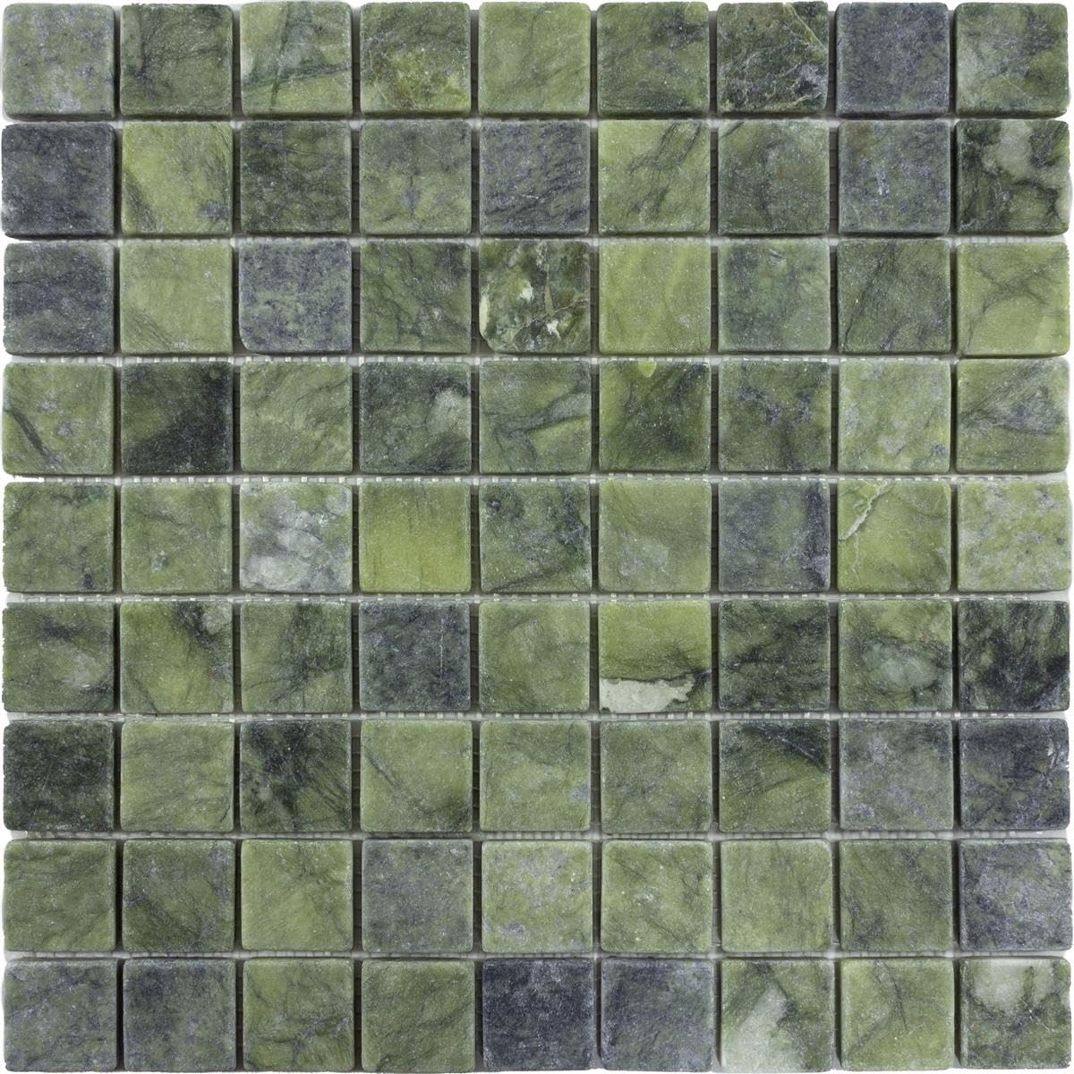 Mosaïque En Pierre Naturelle Gris-vert Anthracite - Carreaux Baguettes Marbre Brillant, Salle De Bain