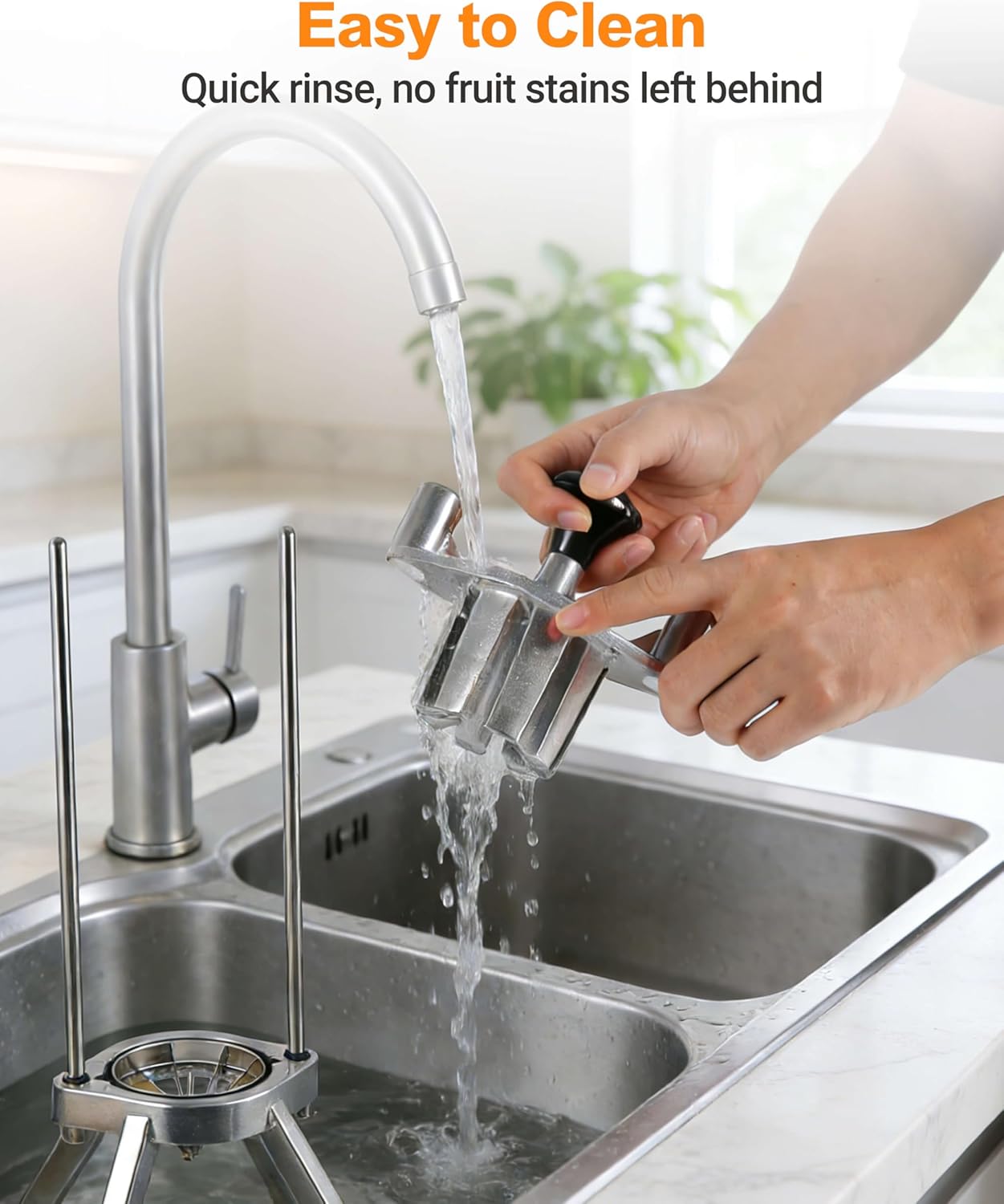 Commercial Easy Wedger 8-Section Lemon Slicer Lime Cutter with V-Shaped 420 Stainless Steel Blades Lemon Cutter Commercial Fruit Slicer Vegetable Chopper Dicer for Bar Restaurant Home