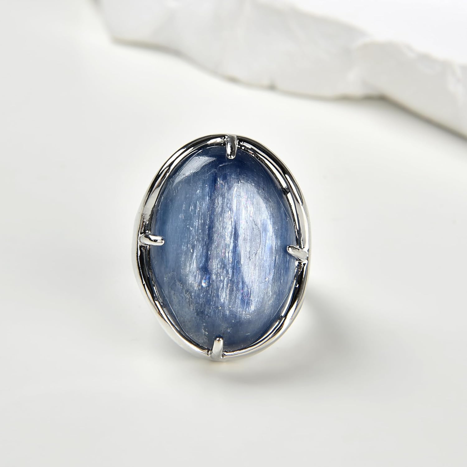 Natural Stone Rings Precious Oval Shaped Gemstone Jewelry For Women Anniversary Birthday Wedding Gift - Image 2