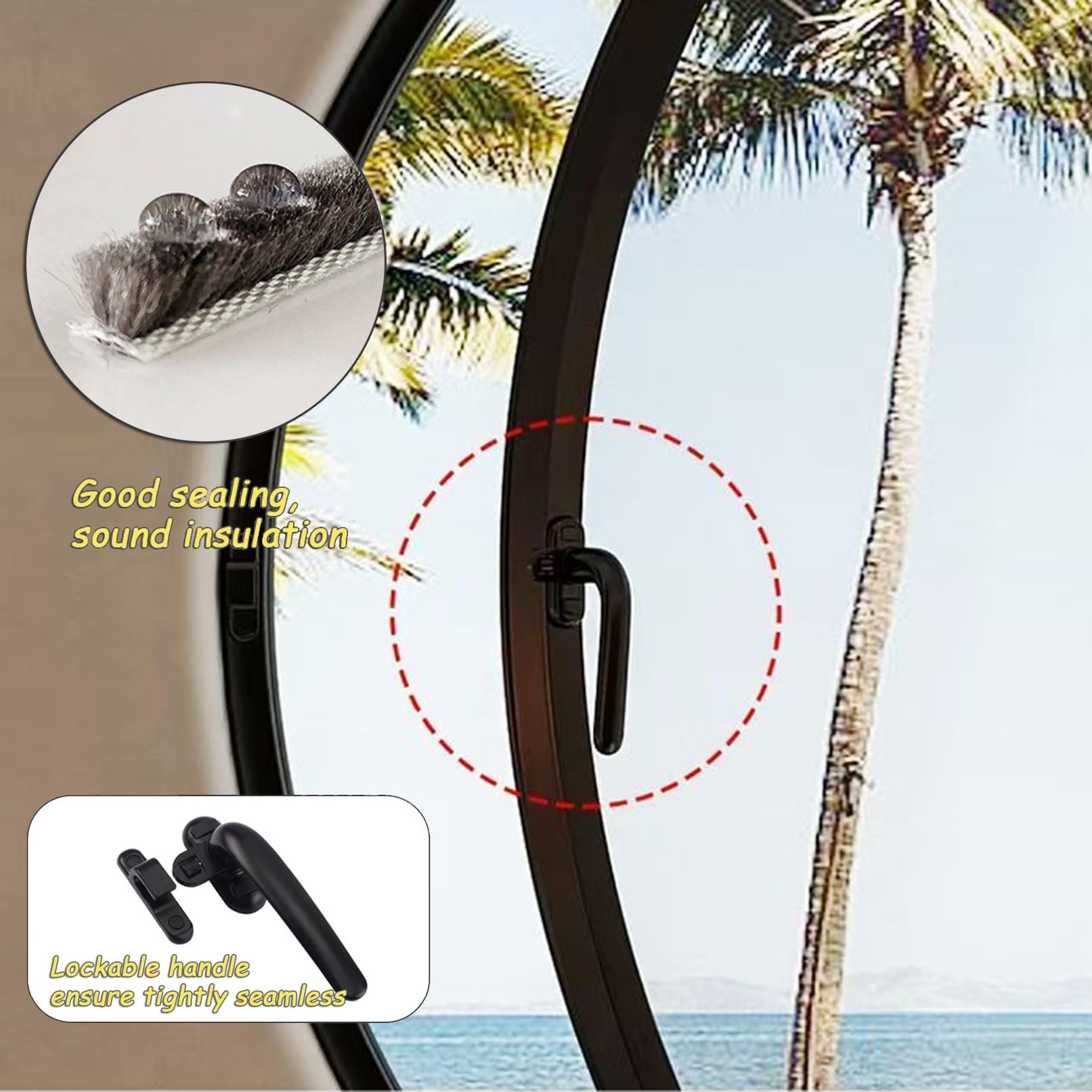 Porta scorrevole rotonda rotante con vetro privacy oblò in lega di alluminio 50 cm lucernario vetrina da giardino sostituzione per un'estetica migliorata