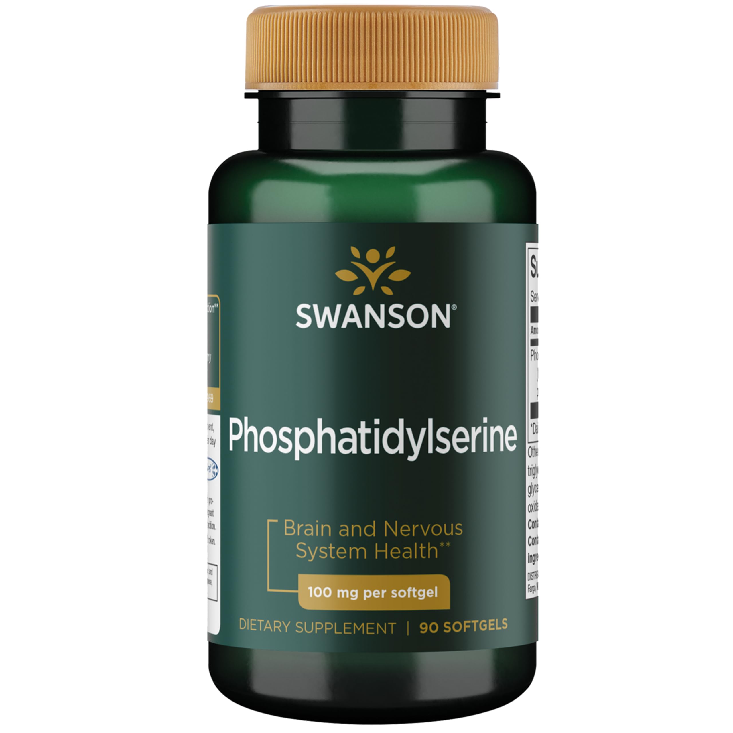 Swanson Phosphatidylserine Brain Health, 100 mg, 90 Softgels 90 Count (Pack of 1)