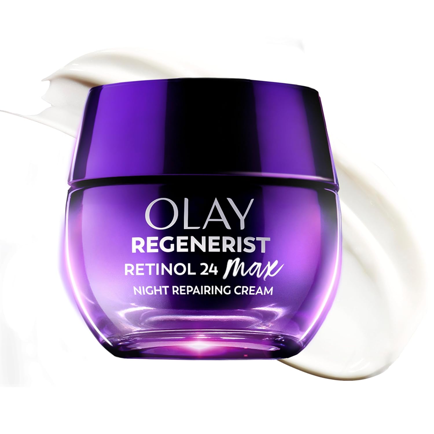 Olay Retinol Night Cream for Women, MAX, Anti-Aging Face Moisturizer, Fragrance-Free, Gift for Women, Non Greasy - Anti-Wrinkle, Hydrating Skin Care - Triple Collagen Cream, Niacinamide, 1.7oz