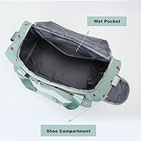 Vista 371 de Pequeña bolsa de gimnasio para mujer, bolsa de viaje con compartimento para zapatos