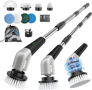 YKYI Electric Spin Scrubber, Cordless Power Cleaning Brush with Long Handle