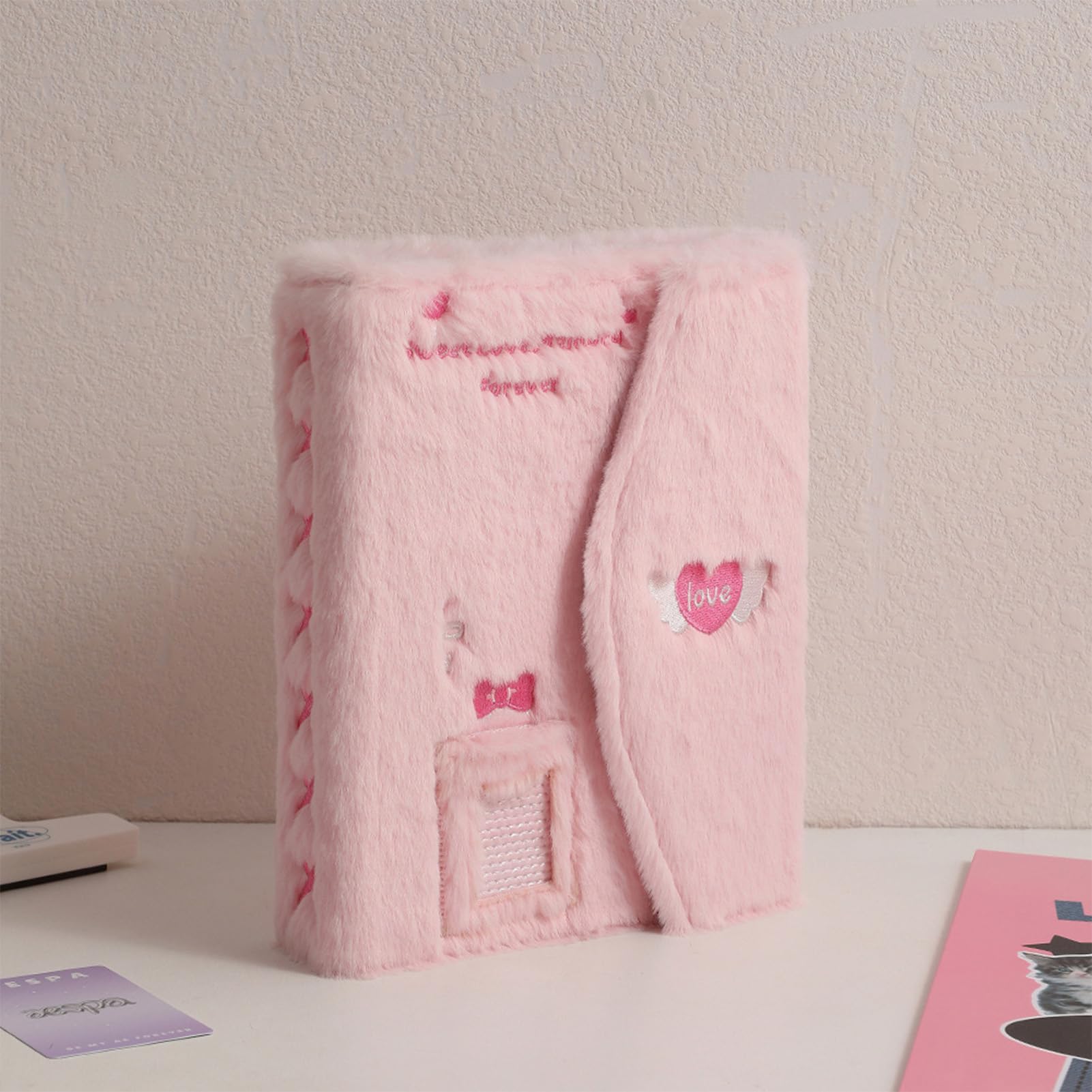 Hugsweet Album Fotografico, Album Fotografico Magnetico, Album Fotografico per Album con Copertina in Peluche, Album con Copertina Magnetica in Peluche Riutilizzabile Fai-da-Te per Biglietti di