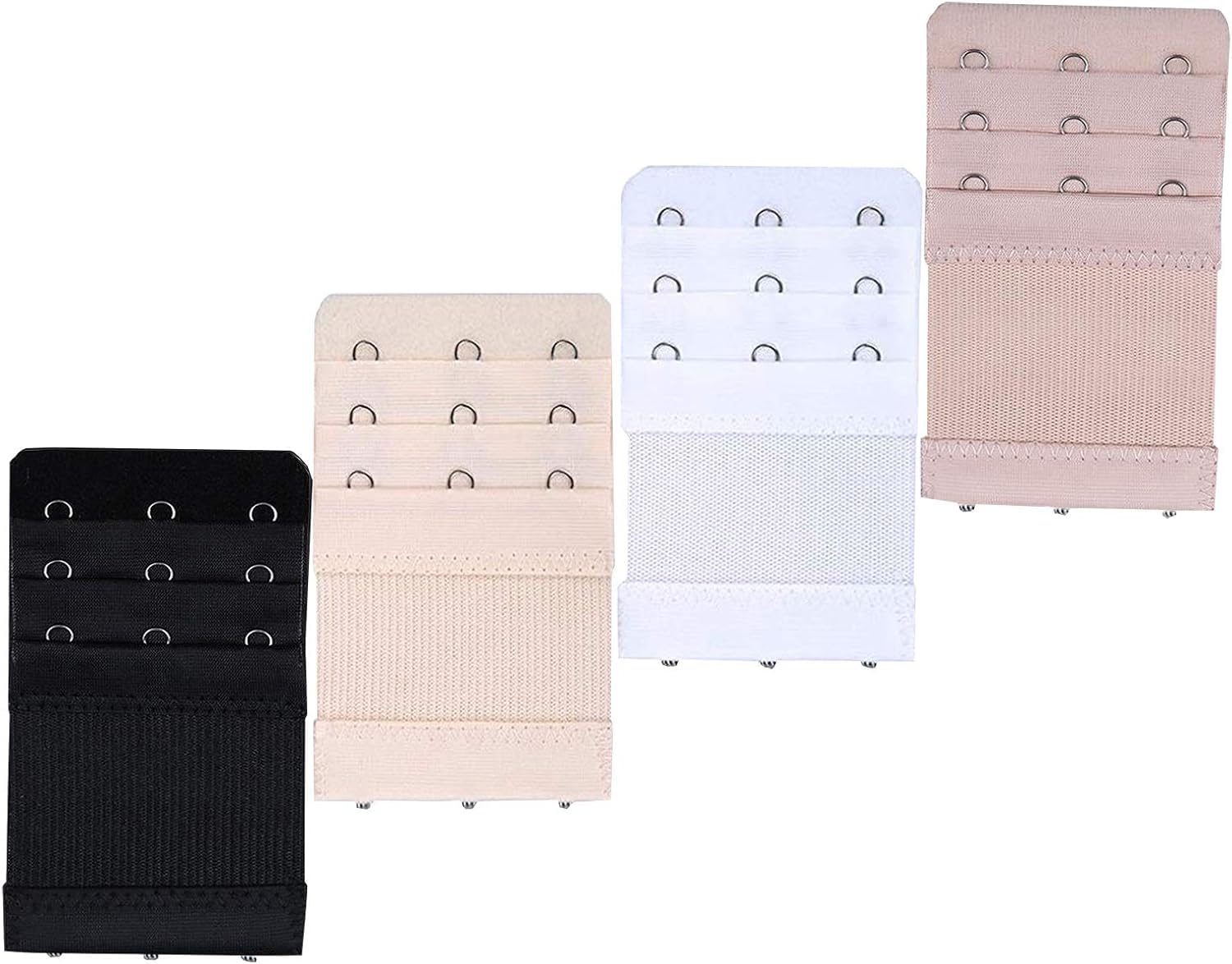 Multi colour Extender 3 Hooks, Rows Elastic Bra Band Hook Strap Extensions For Women, Pack Of 4-image-23