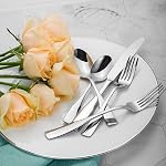 Kate 65-Piece Ensemble d'argenterie avec ensemble de service d'Utensile, Service pour 12, Ensemble plat en acier inoxydable, Kit de couverts poli miroir, Lave-vaisselle sans danger
