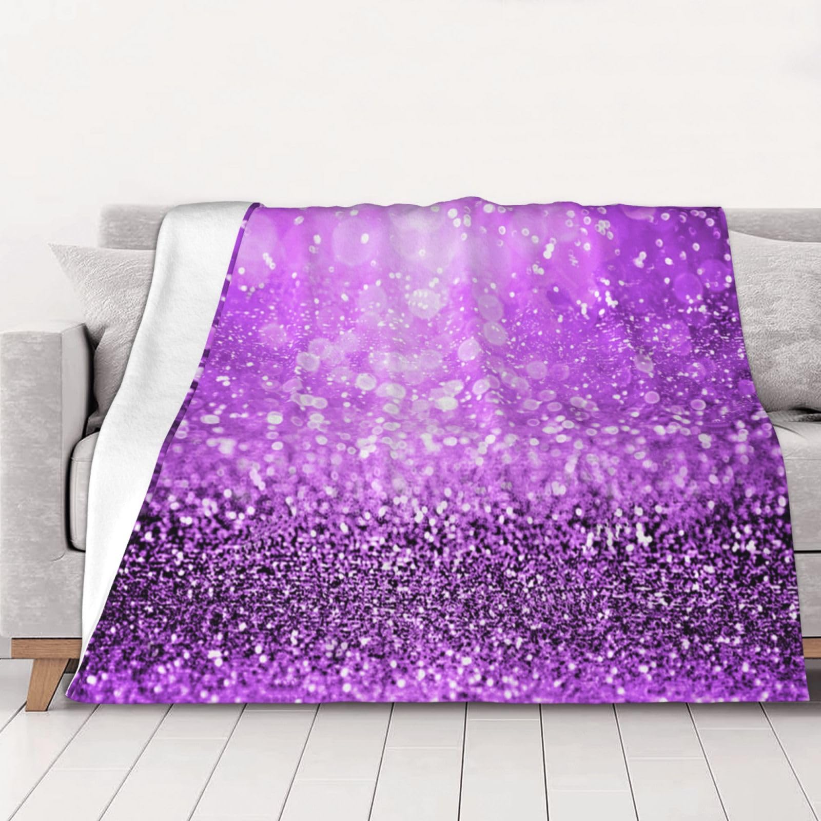 Couverture flanelle violette 150x125cm plaid canapé lit
