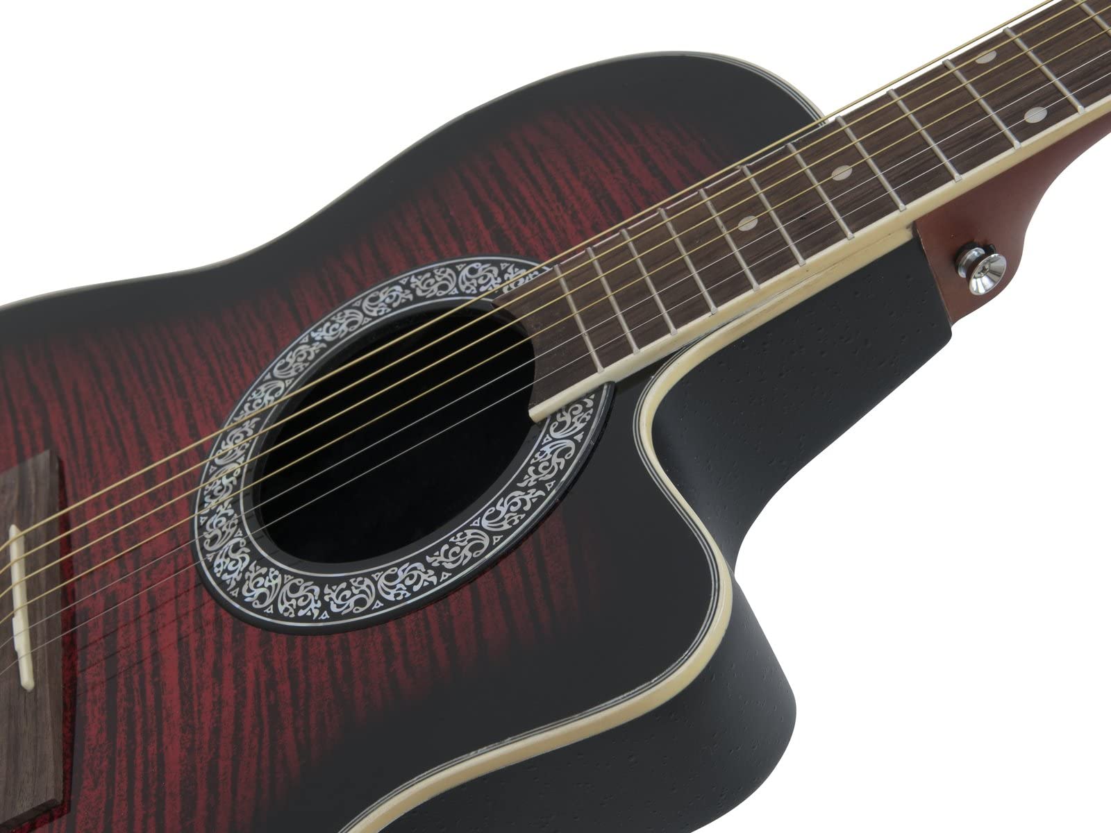 DIMAVERY RB-300 Rounded back, rot | Akustische Gitarre mit Piezo-Tonabnehmer