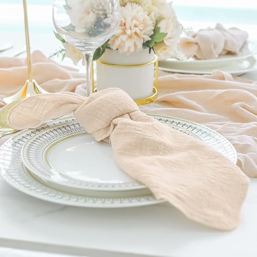 Miniatura 3 de Servilletas de tela de cena, paquete de 6 unidades, 100% algodón suave natural, servilletas lavables ideales para decoración de bodas, cenas, uso