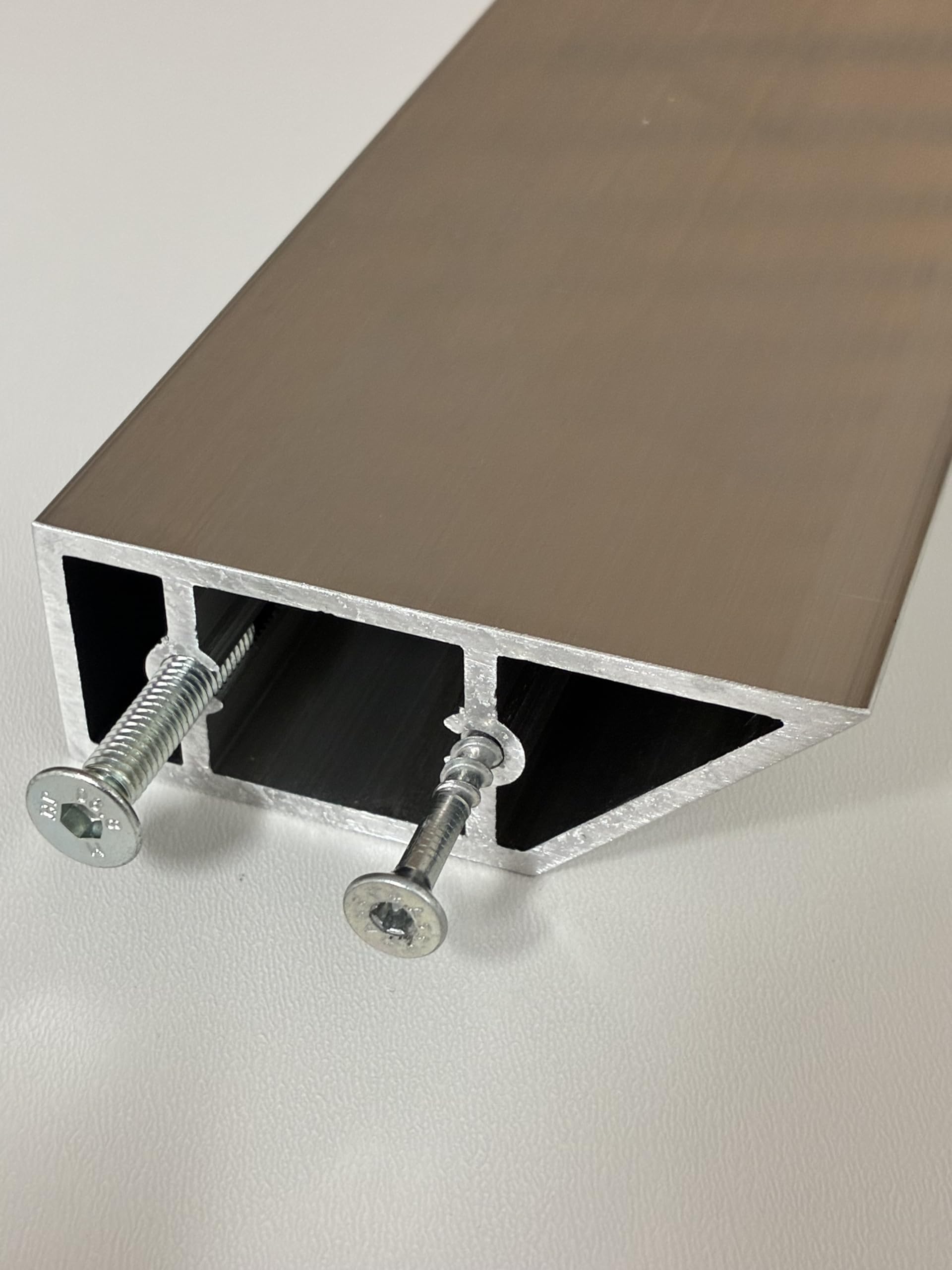 Perfil de aluminio 80 x 30 mm x 2 m, perfil de refuerzo para mesas y encimeras, perfil hueco robusto para muebles y proyectos versátiles