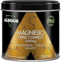Magnesium Complex - 3000mg - Triple Magnesium Bisglycinate, Citrate and Malate - 200 Capsules - 422.5mg Elemental per Dose - High Bioavailability - Performance, Energy, Wellness - ALDOUS